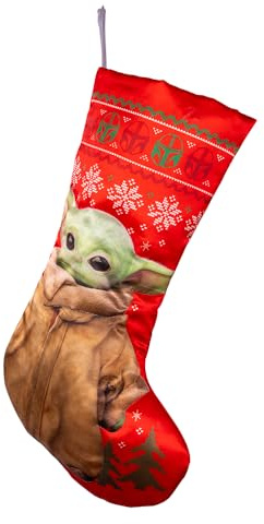 Kurt Adler Star Wars Baby Yoda Weihnachtsstrumpf (Grün, Standard, Stoff, Hängend) für Erwachsene - Weihnachten