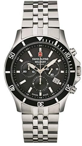 Swiss Alpine Military Herren Uhr Chronograph Analog Quarz 7022.9137SAM Edelstahl