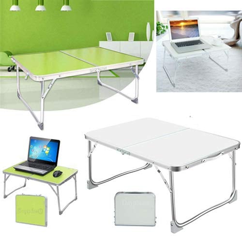 BRIEFNESS Bed Tray Table Foldable Laptop Bed Desk Low Floor Table for Eating Breakfast Play Game Watch Read in Bedroom Living Room,Kids/Adults/Student - No-Assembly - White