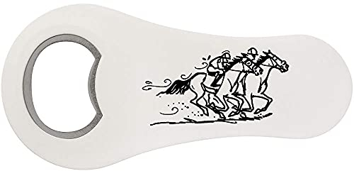 Azeeda 'Horse Racing' Bottle Opener Fridge Magnet (BO00060535)