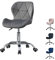 CLIPOP Schreibtischstuhl, Homeoffice Stuhl, Drehstuhl, Schminkstuhl mit Rollen, höhenverstellbar 10cm, bis 150 kg belastbar, mit Armlehnen Samtsitz, für Arbeitszimmer, Schlafzimmer (Grau)