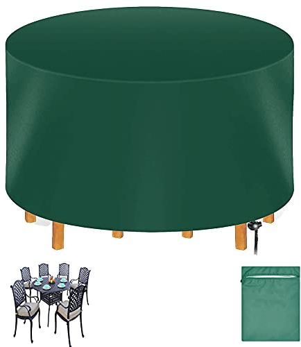 LXZHPA Abdeckung Schutzhülle für Gartenmöbel, 420D Oxford Stoff Wasserdichtes Anti-Uv Abdeckung für Gartenmöbe,Runde Form Abdeckung für Terrassenmöbel