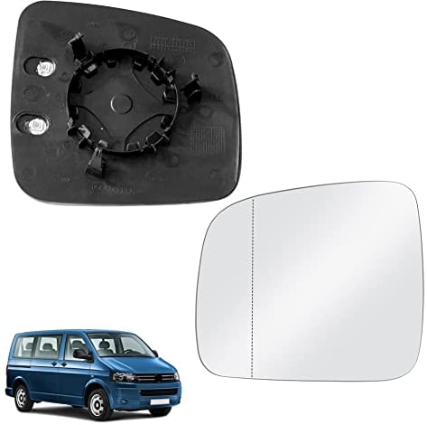 Ersatz Spiegelglas Heizbar Links Kompatibel mit VW Transporter T5 2003-2009 & Caddy 2004-2015 Spiegelglas Außenspiegel Glas