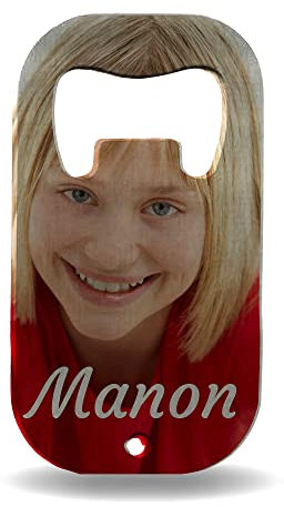 Décapsuleur Inox Personnalisable format 7x3.8cm avec Photo Cadeau Personnalisé, Fête des pères, Fête des mères