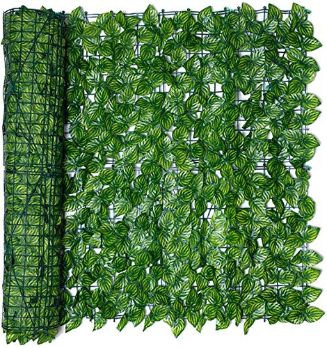 Écran de Confidentialité de Lierre Artificiel, Clôture de Haie Artificielle de 50 * 300cm pour Écran de Confidentialité de Balcon, Feuille de Vigne de Lierre Artificielle pour la Décoration de Jardin