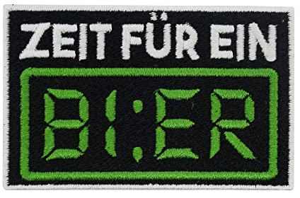 Finally Home Patch zum Aufbügeln - Zeit für ein Bier | Alkohol Patches Beer Bügelbild Lustiger Aufbügler Saufen Aufnäher
