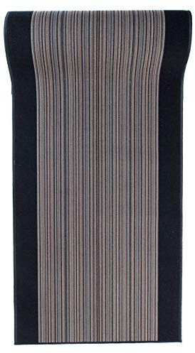 Mazovia Alfombra de Pasillo Larga - Alfombra Antideslizante Moderno Motivo de Rayas - Pelo Corto - Alfombras de Pasillo por Metros - Alfombras para Pasillos Largos - Gris - 67 x 125 cm