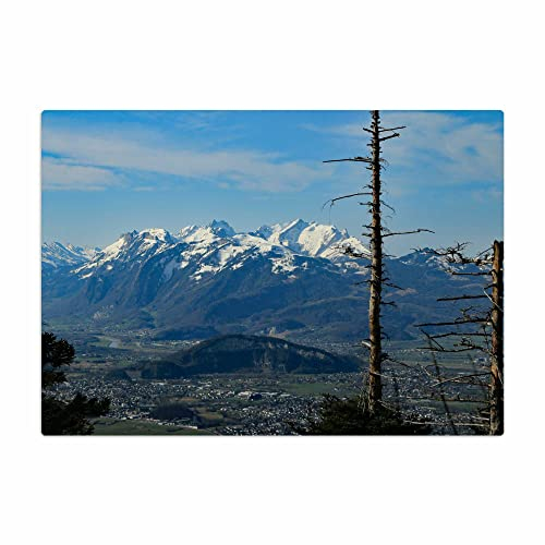 Vero Home 18795 Glas-Schneidebrettchen | Motiv Natur Hohenems | rutschfest, kratzfest und lebensmittelecht | Maße: 29 x 20 cm