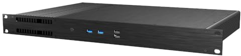 Akasa Galileo TU3 Plus, 1U Fanless Thin Mini-ITX Case for Intel® LGA1700/1200/115X, Support 2.5 HDD/SSD Bays&USB 3.2 & USB 2.0&Low-Profile PCI-E, 35W TDP, 5.8L, A-ITX54-M1B