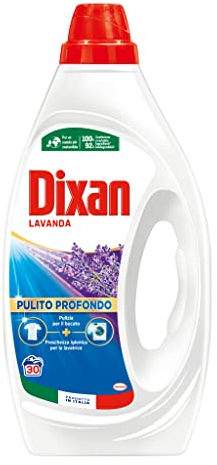 Dixan Liquido Lavanda Pulito Profondo, Detersivo lavatrice liquido contro le macchie più ostinate, in formato da 30 lavaggi