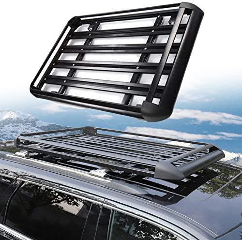 LMYYDES Coffre de Toit Souple Porte Ski pour Barre de Toit Coffre de Toit Porte Bagage Voiture Barre Support de Voiture Max.200 kg avec Cadre d'Extension de Toit pour Voiture,Black-160X100cm