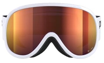 POC Retina Ski- und Snowboardbrille – Maximales Sichtfeld und Präzision für den ganzen Tag im Hochgebirge, Hydrogen White/Partly Sunny Orange