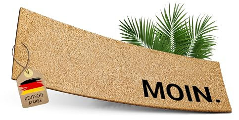 ElbFuchs Kokos Fußmatte 75x25cm Moin I Extra strapazierfähige & rutschfeste Kokosmatte I Für den Innen- & überdachten Außenbereich I Ideal als schmaler Schmutzfang und Eingangsmatte