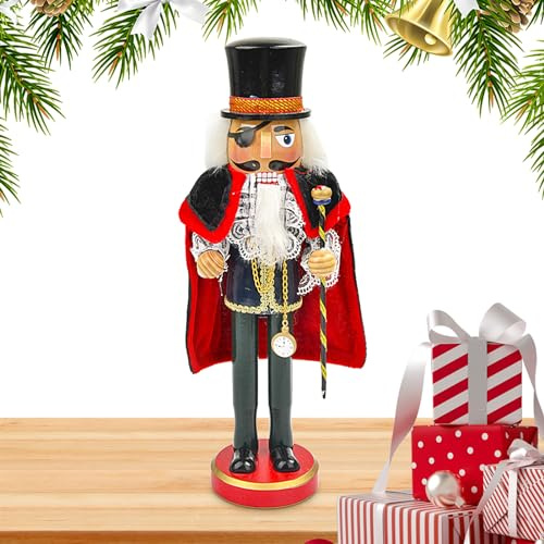 awakentti Weihnachten Nussknacker Figuren Piraten Nussknacker Traditionelle Holz Nussknacker Festliche Weihnachtsdekoration für Regale und Tische