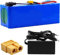Li-Ion-Akku 24V 36V 48V 10AH 12AH 15AH 20AH 30AH Lithium-Ionen Elektrische Lithium-Ionen -Akku Wasserdichtem PVC Für 200W 400W 500W 800W 1000W Motor, T/XT60 Plug 48V 12AH,XT60
