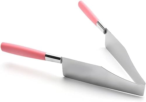 Cake Knife, Stainless Steel Adjustable Cake Cutter and Tongs Set - Elevate Your Cake-Serving Experience with Precision and Style (Red)