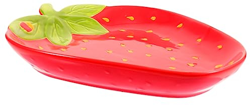 PRETYZOOM Erdbeerschale aus Keramik Obst dekorative Schalen für die Küche Salatschüssel Besteck Essenstablett Küchenschüssel dekorative Erdbeerschale Mehrzweck Geschirr Erdbeere