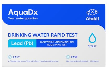 ATAKIT AquaDx DIY Blei im Trinkwasser Test Kit - Schwermetall im Trinkwasser Schnelltest - zu Hause Prüfung auf Blei in Stadtwasser oder Brunnenwasser - Erkennung bis 5ppb - 5 Minuten Test -