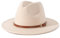 Männer Frauen Filz Top Hüte Fedora Panama Hüte Zylinder Mit Flacher Krempe Damen Französischer Filzhut Warmer Jazzhut Herren M(56-58Cm) Beige Hut + Brauner Gürtel