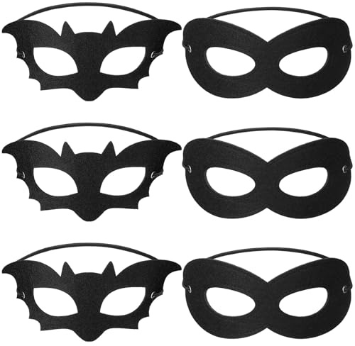 Skylety 6 Stück Halloween Maskerade Augenmasken Halloween Ball Kostüm mit Elastischem Band Männer Maskerade Maske für Halloween Festival Karneval Kostüm Cosplay Party