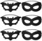Skylety 6 Stück Halloween Maskerade Augenmasken Halloween Ball Kostüm mit Elastischem Band Männer Maskerade Maske für Halloween Festival Karneval Kostüm Cosplay Party (Fledermaus- und Rundstil)