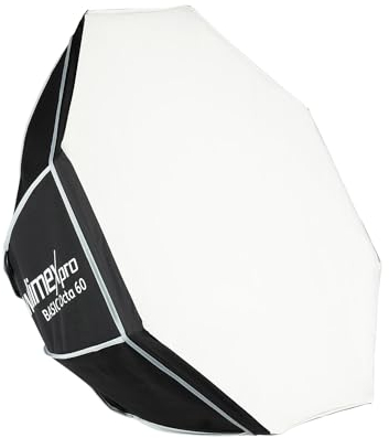 Walimex pro Softbox Octagon 60 cm, girevole a 360°, con diffusore anteriore e intermedio, borsa per il trasporto, adattatore Bowens, ideale per fotografia di prodotti e persone
