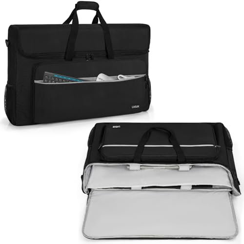 LASUK 27-32 Monitor Transport Carrying Case(up to 2), Going Out Tote Bag Transporting LCD Screens, Monitors and TVs, for Travel, Work