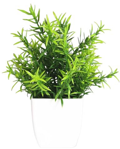 Zephylix Künstliche Bonsai, künstliche Pflanzen, Bonsai-Baum, kleine künstliche Pflanzen, 6,5 x 7,9 cm, für Bücherregal, Badezimmer, Heimdekoration, Bauernhaus, Zen, Garten, Raumdekoration E