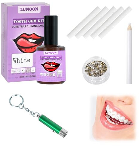 Strass Dentaire Kit avec Colle, Strass Dent Kit Strass Dentaire Bijoux Kit, Strass Dentaire Tooth Gem Kit, Kit Strass Dentaire Professionnel DIY Kit, Ensemble Gemmes Décoration Dentaire (Champagne)