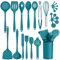 Kitchen Utensils Set, Homikit 24 Piece Silicone Cooking Utensils Set with Holder, Non-Stick Spatula Spoons Turners Safe for Cookware, Healthy, Heat Resistant & Dishwasher Safe - Dark Blue