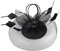 LALADEFIEE Feder Haarspange Hut Fascinator Mit Schleier Hut Zur Hochzeit Stirnband Damen Hüte Tea-Party-hüte Für Damen in Großen Mengen Facinator Partyhüte Frauen-Haar-dekor-Hut Black Seide