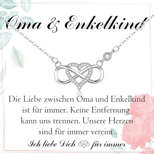 PDTU Oma Geschenk, Oma Enkel Kette Unendlichkeitszeichen Geschenk für Oma von Enkel Enkelin zum Geburtstag, Geschenke für Oma Geburtstagsgeschenk Weihnachten