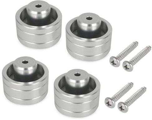 WIKIBB 4Pcs Vintage Turntable Speaker Isolation Feet Replacement Pads for Pioneer PL-512/514/516/518/540/560, Custom Turntable Suspension Feet with Screws Anti-Vibration Improve Sound Aluminum