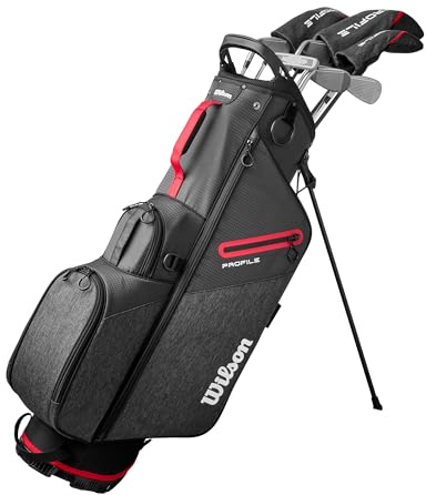 Wilson Men's Profile Complete Golf Set with Stand Bag - Left Hand, Regular, Red/Black/Silver