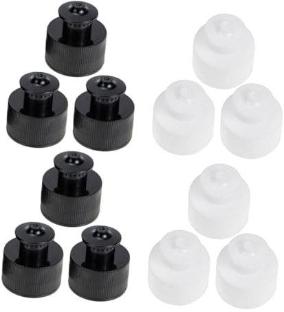 Toddmomy 20pcs Plastic Push Pull Caps, Reusable Bottles Caps Replacement Portable Bottle Water Lid Screw Top Accessories Sports