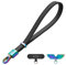 GOODAYY Phone Wrist Strap, Genuine Leather Phone Lanyard Adjustable Tightness with Ultra Thin Metal and Nylon Clips, Anti Theft Mobile Phone Accessories with Elegant Box (Cyberpunk, Black)