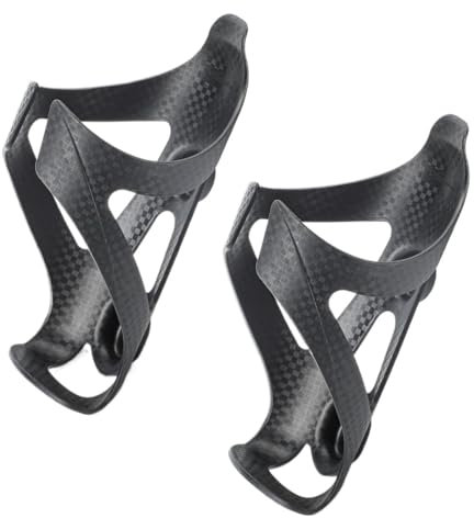 HESHUWEN Porte Gourde Velo Porte-Bouteille d'eau de vélo en Plastique et Fibre de Carbone for vélo de Route et de Montagne Porte bidon Velo(2 Pack - Black)