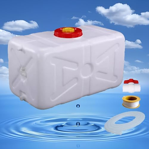 DWZL Tanque de Agua HDPE 2mm de Grosor 25L/35L/50L/80L/120L/200L - Contenedor Rígido Antifugas para Almacenamiento Camping, Granja, Hogar, Emergencias con Válvula(Size:80L)