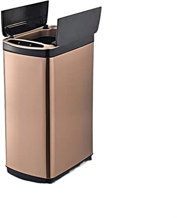 YHxFlux Poubelle Cuisine Poubelles à Induction intelligentes 20L/30L, Grandes poubelles de Cuisine et de ménage avec Couvercle, Panier à ordures électrique de Grande capacité Poubelle(Champagne,30L)