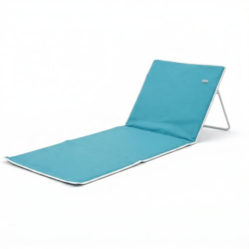 MONDII Esterilla de Playa Plegable con Respaldo Reclinable y Acolchado, Ultraligera y Portátil para Piscina, Camping, Jardín y Terraza