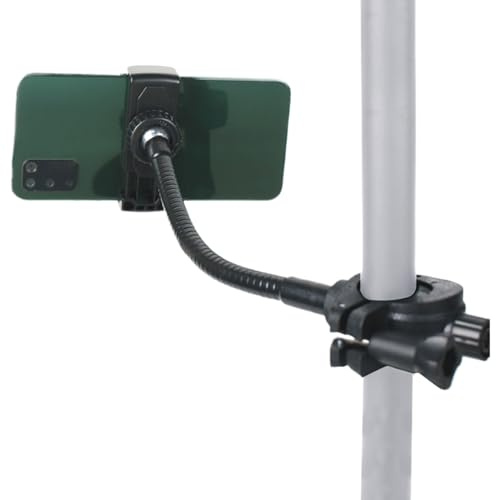 Supporto per Telefono da Microfono - Porta Cellulare per Asta Microfono - Montaggio Regolabile con Braccio Flessibile Lungo per Studio Musicale e Club