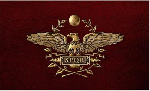 Bandiera SPQR Impero Romano, Aquila Imperiale, 150 x 90 cm, Marrone