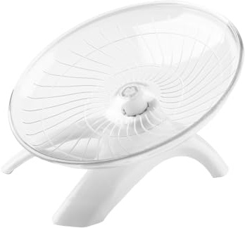 Tabanzhe Flying Saucer Hamster Wheel,Silent Spinner Non Slip Exercise Wheel Stable Pets Run Wheels for Small Pets Guinea Pig Chinchilla Gerbils Mice(White)