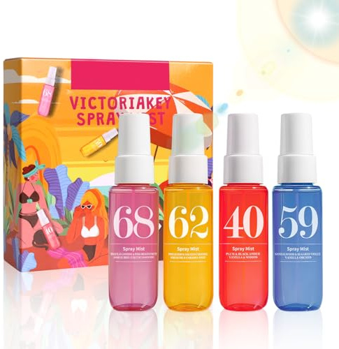 Parfüm Bodyspray Damen, Haar & Körper Parfüm-Bundle enthält 4 Stück 40ml Cheirosa Parfums, Parfum Damen Set mit verschiedenen Duften, Geschenkidee für Alltag & Anlässe
