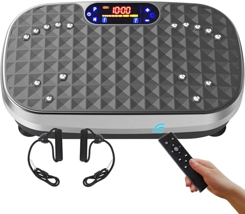 AXV Vibration Plate Fitness Platform Exercise Machine Vibrating Shaking Full Body Shaker Workout Vibrate Stand Shake Board Sport Gym for Weight Loss Fat Burner for Women Men