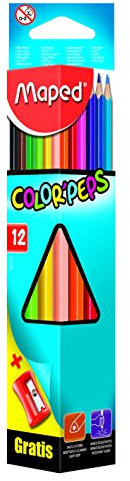 Maped M183213 - Buntstifte Color Peps Classic, 12er Packung mit 1 Anspitzer Vivo Gratis