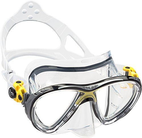 Cressi Tauchmaske für Erwachsene – Big Eyes Evolution – Gelb (transparent/gelb) – Einheitsgröße