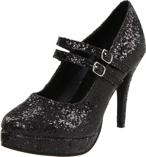 Ellie Shoes Women's 421-Jane-G Maryjane Pump, Black Glitter, 5 UK