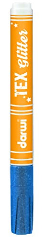 DARWI - DA0140013200C - Un Marqueur Pour Tissus Clairs et Foncés finition Pailletée - Pointe 2 MM - Coloris Bleu nacré - 6 ML - DARWI TEXTILE GLITTER - Peinture Pour Tissus - Loisirs Créatifs