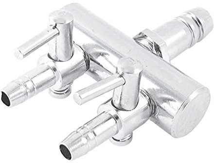 sourcing map Aquarium 2-Way Air Flow Splitter Distributor Pump Valve, 8 mm to 4 mm